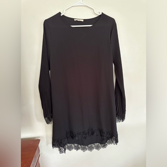 ETEN Lace Trim  Dress Black  long sleeve Cocktail Formal Size X LARGE - Picture 5 of 12